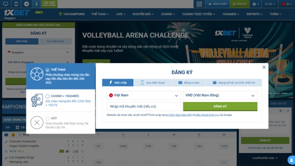 1xbet Cách đăng ký và đăng nhập vào